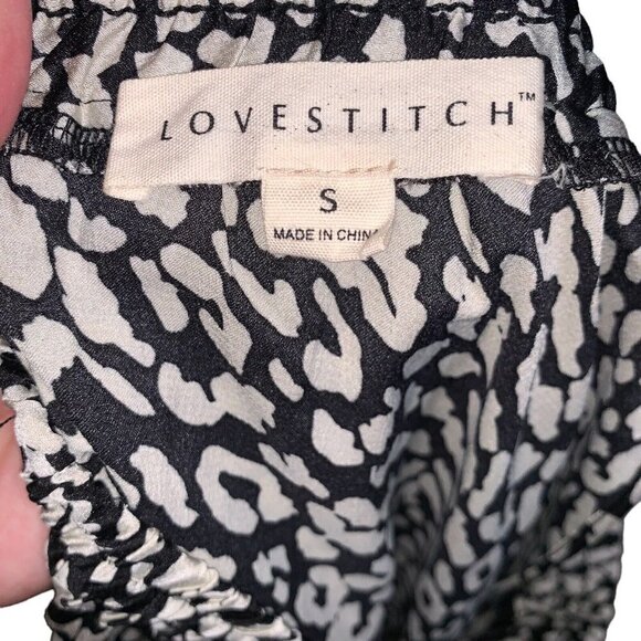 Love Stitch Women's S Small Faux Wrap Midi Skirt Satin Animal Print Draped - Picture 8 of 8